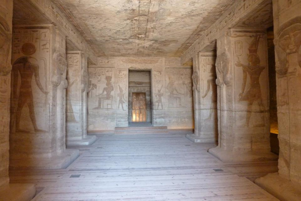 Inside Nefertari temple at Abu Simbel