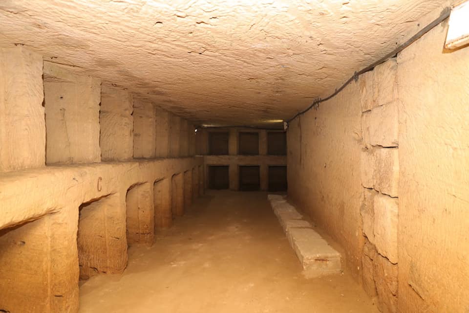 
Room of loculi in catacombs of Kom al-Shoqafa