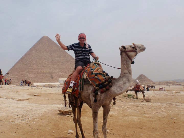 Camello en las pirámides de Giza 