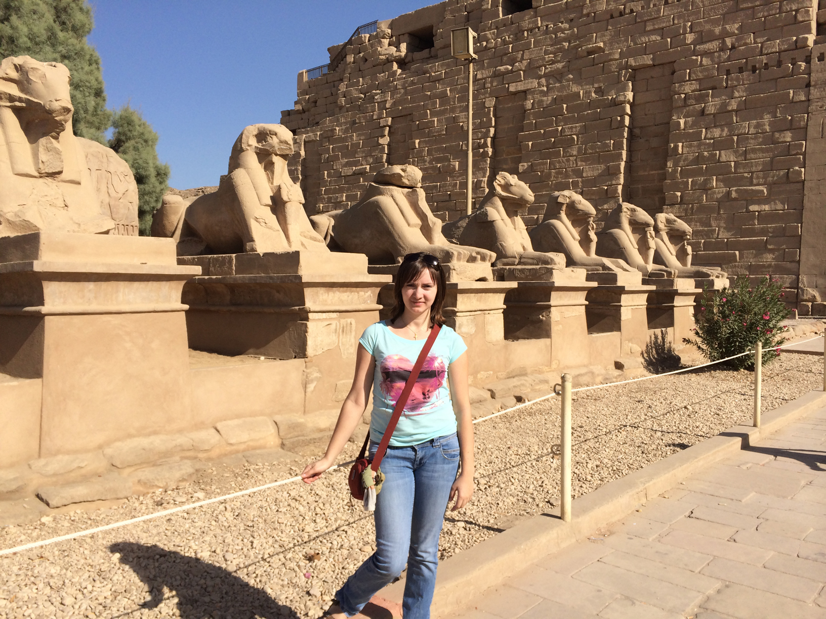 Callejón de carneros delante del templo de Karnak 