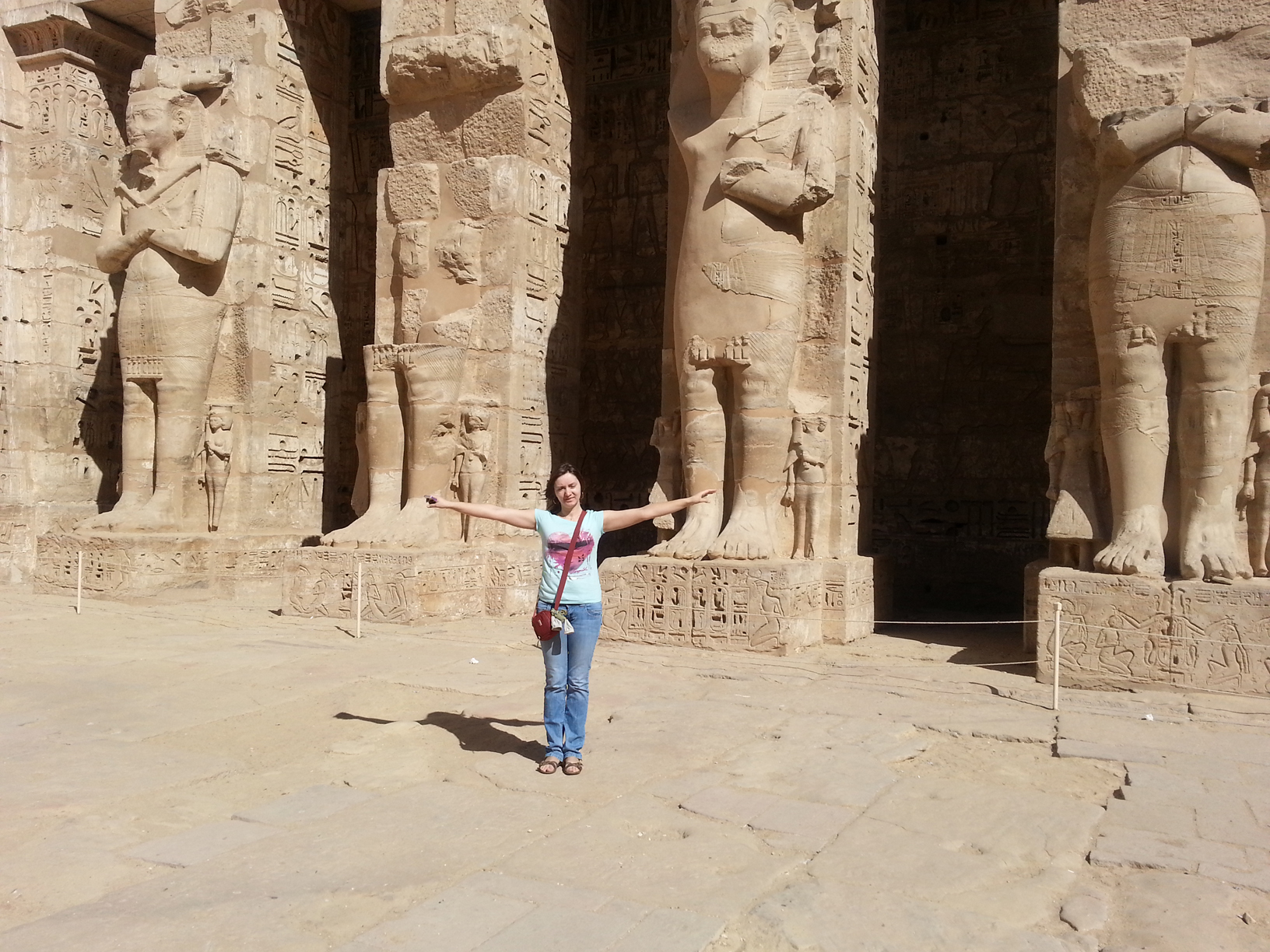 A beautiful pharaohs colonnade in Medinat Habu temple in Luxor