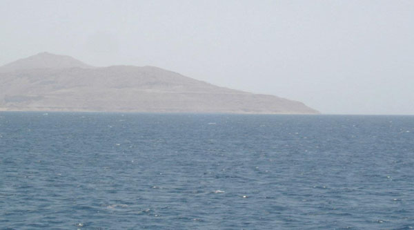 View on Tiran Island from Sharm el Sheikh.