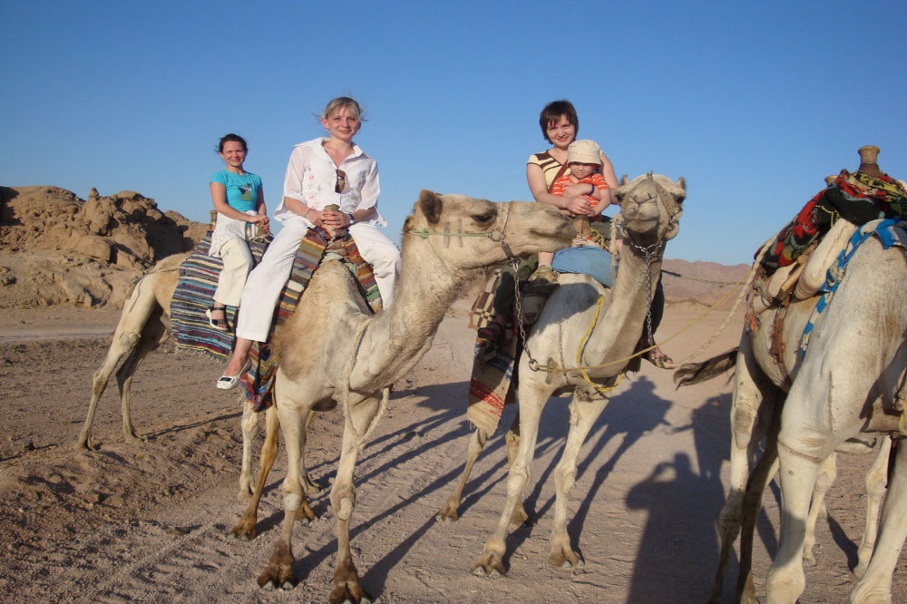 Camel riding activity on Mega safari excursion