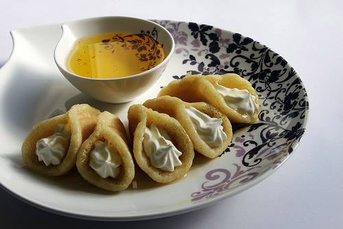 Atayef with cream