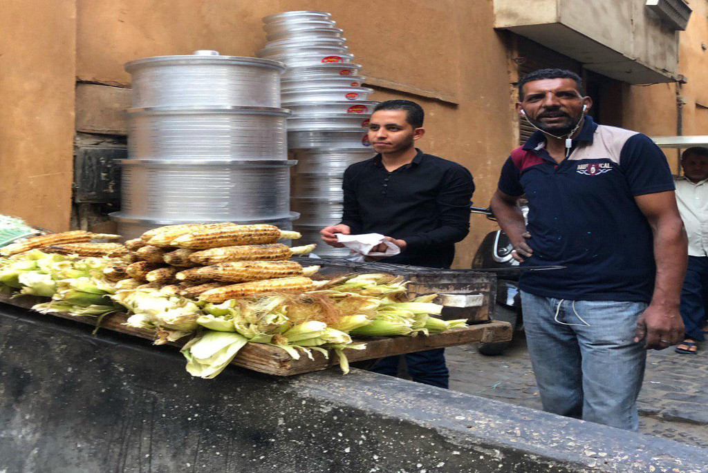 
Grilled Corn Vendor in Cairo