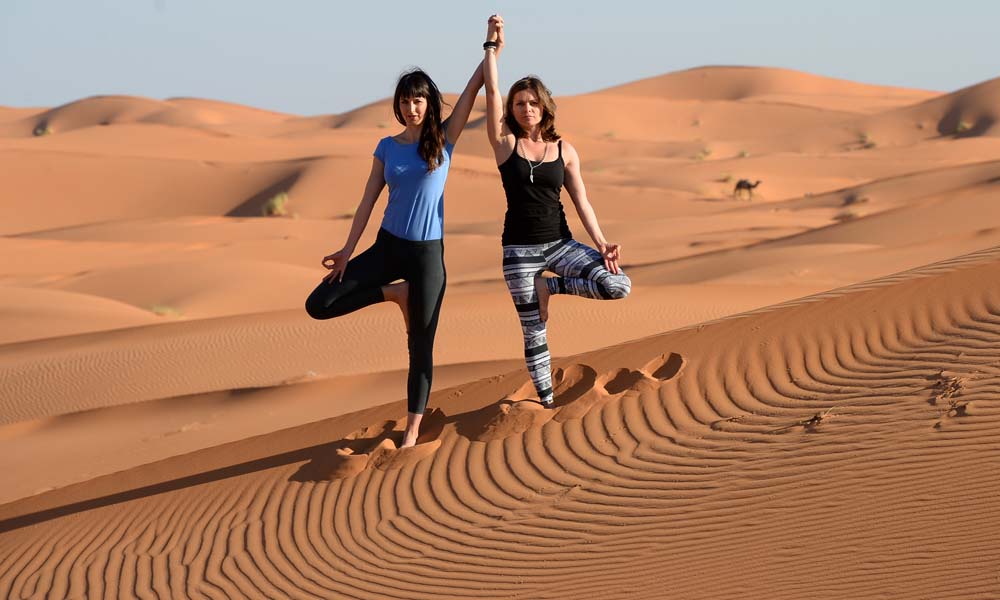 
Meditation and pranayama in the desert